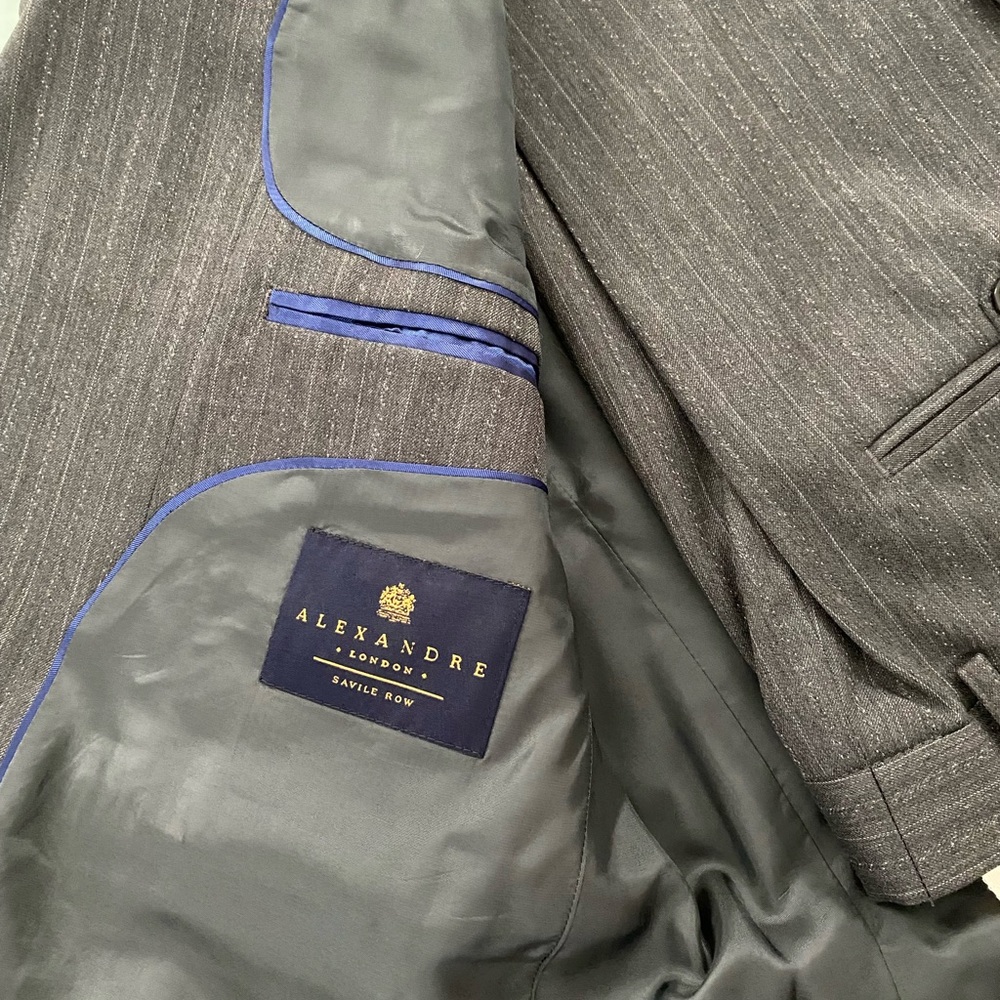 NWT ALEXANDRE LONDON 42S Pinstripe gray suit - Picture 7 of 12